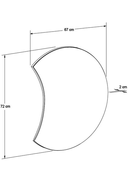 Sephia Yemek Odası Aynası Hilal - Oslo Ceviz 67X2X72 cm