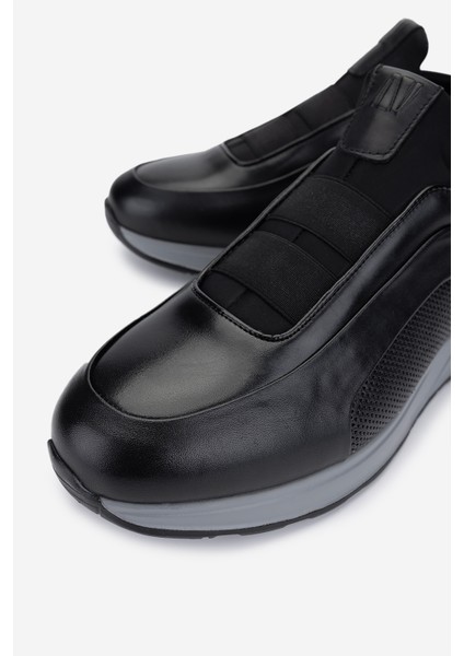 Erkek Hakiki Deri Siyah Sneakers & Spor Ayakkabı 383 VAL-6094 Erk Ayk Y25 Sıyah Slvr modelleri