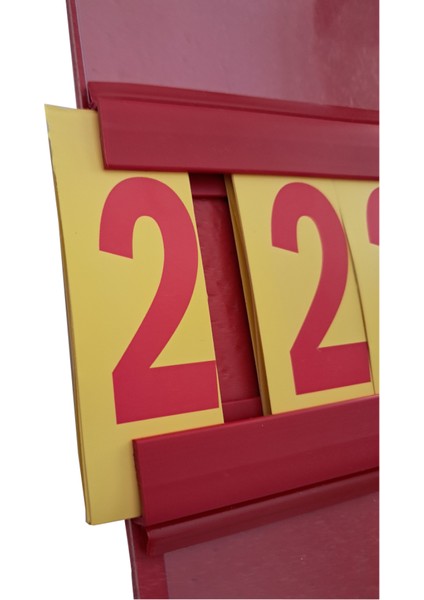 5 Adet 5 Haneli Künyeli Manav Etiketi 17X27,50 cm Ebat ( Orta Boy ) Kırmızı Etiket Kırmızı Rakam