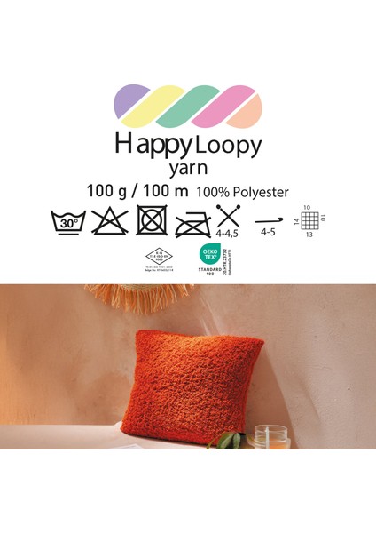 Happy Loopy Yarn - 100g / 100m | %100 Polyester Buklet Örgü İpi - Açık Kahverengi modelleri