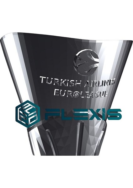 Flexıs We Make It Possıble For You 20 cm Euroleague Basketbol Şampiyonluk Kupası Gerçekçi Kaliteli Gümüş Kaplama