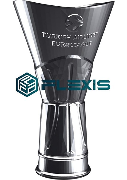 Flexıs We Make It Possıble For You 20 cm Euroleague Basketbol Şampiyonluk Kupası Gerçekçi Kaliteli Gümüş Kaplama