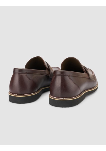 %100 Hakiki Deri Kahverengi Erkek Loafer modelleri