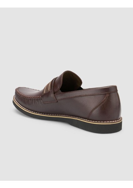 %100 Hakiki Deri Kahverengi Erkek Loafer indirimleri
