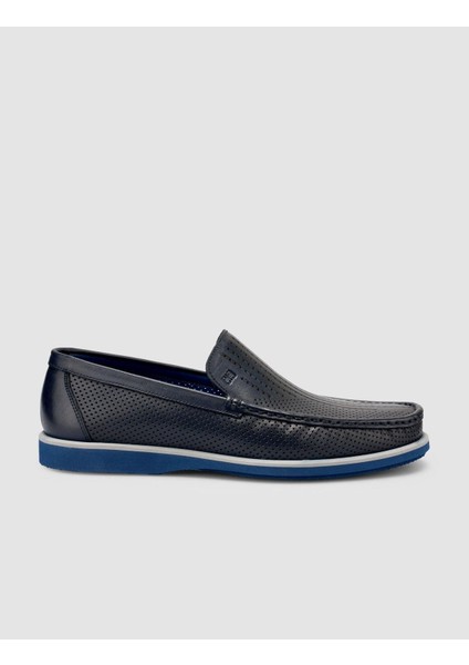 %100 Hakiki Deri Lacivert Erkek Loafer