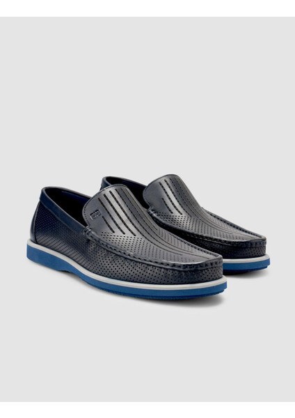 %100 Hakiki Deri Lacivert Erkek Loafer fiyatları