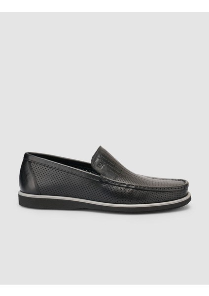 %100 Hakiki Deri Siyah Erkek Loafer