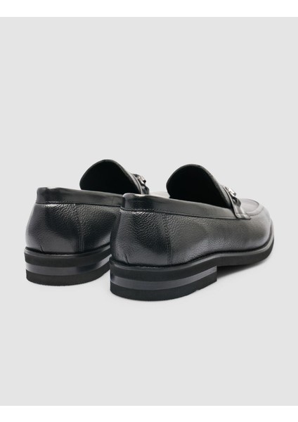 %100 Hakiki Deri Siyah Toka Detaylı Erkek Loafer modelleri