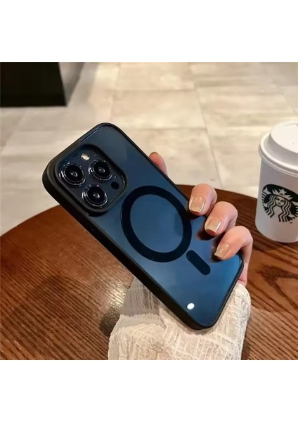 Iphone 15 Pro Max Uyumlu Kılıf Magsafe ve Şeffaf Lens Koruyuculu fırsatları