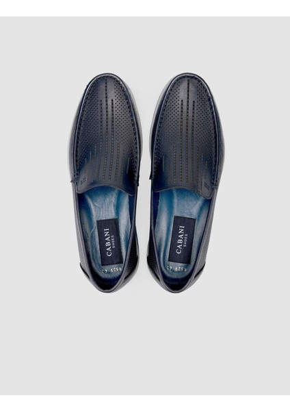 %100 Hakiki Deri Lacivert Erkek Loafer fırsatları