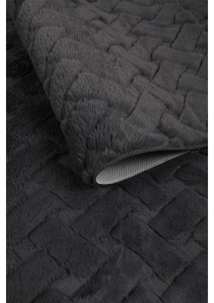 Desenli Tavşan Tüyü Yumuşak 2’li Banyo Paspası – Kaymaz Tabanlı Klozet Takımı Antrasit modelleri