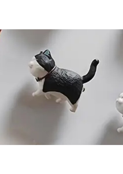 Siyah-Beyaz 1 Parça Karikatür Yürüyen Kedi Figür Mutfak Ofis Için