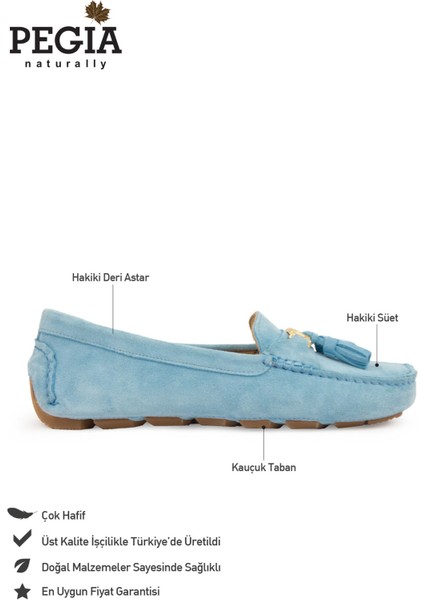 Hakiki Süet Kadın Loafer Ayakkabı 700908