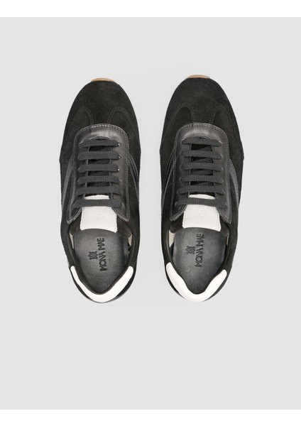 %100 Hakiki Deri Siyah Süet Bağcıklı Kadın Sneaker fırsatları