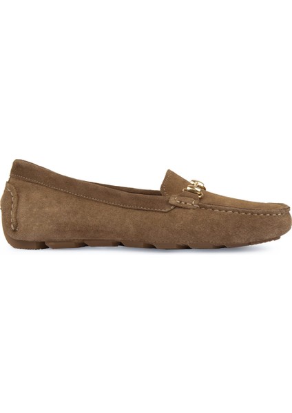 Hakiki Süet Kadın Tokalı Loafer 700914