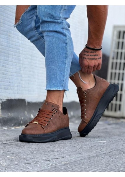 J501 Bağcıklı Ortopedik Taban Erkek Sneaker Günlük Ayakkabı St Taba modelleri
