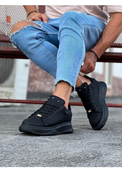 J501 Bağcıklı Ortopedik Taban Erkek Sneaker Günlük Ayakkabı St Siyah fiyatları
