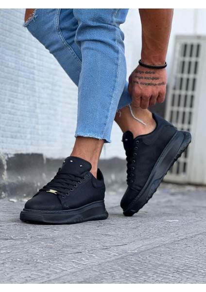 J501 Bağcıklı Ortopedik Taban Erkek Sneaker Günlük Ayakkabı St Siyah modelleri