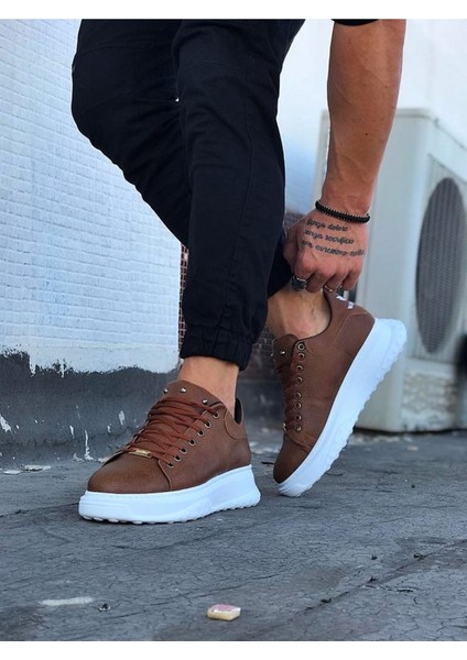 J501 Bağcıklı Ortopedik Taban Erkek Sneaker Günlük Ayakkabı Bt Taba modelleri