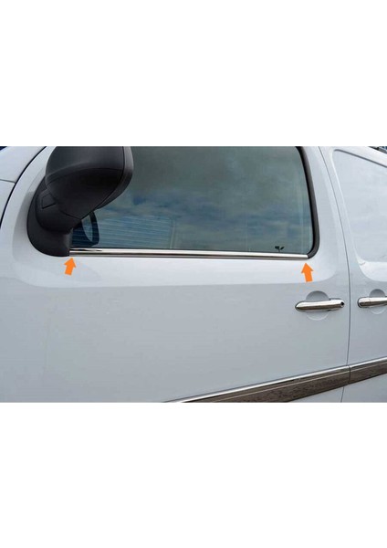 Renault Kangoo Uyumlu 2008-2021 Krom Cam Çıtası 2 Parça Paslanmaz Çelik