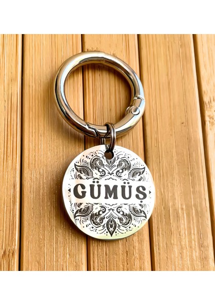 Isme Özel Çelik Kedi Köpek Isimlik Künyesi Rangoli Gümüş