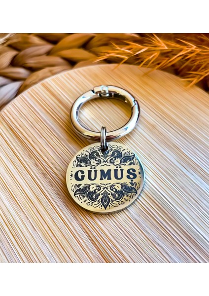 Isme Özel Çelik Kedi Köpek Isimlik Künyesi Rangoli Gümüş fırsatları