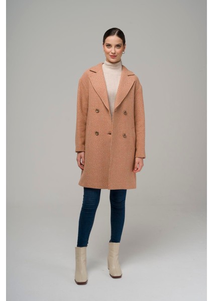 Kruvaze Oversize Balık Sırtı Kaban Somon 3949 modelleri