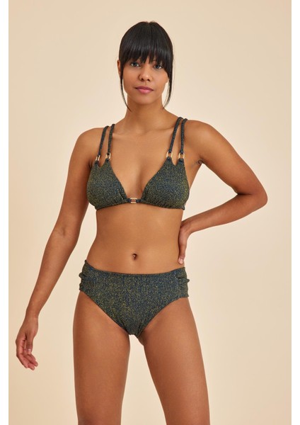 Maldives Lacivert Dolgusuz Üçgen Bikini Üst