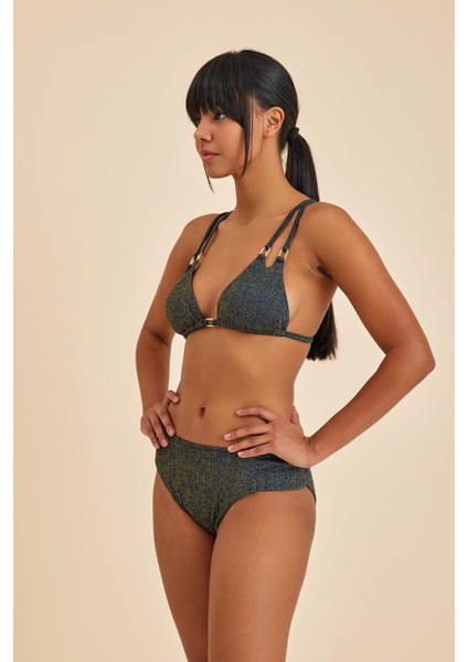 Maldives Lacivert Dolgusuz Üçgen Bikini Üst fırsatları