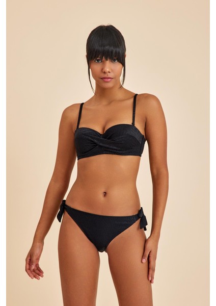 Bali Siyah Balenli Dolgulu Straplez Push-Up Bikini Üst fırsatları