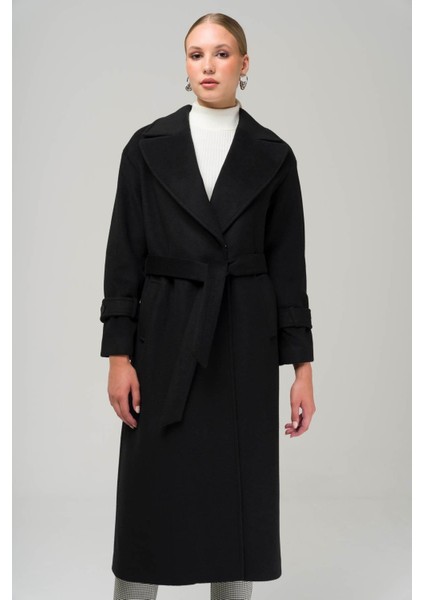 Çıt Çıt Kapamalı Kolu Patlı Düşük Kol Oversize Kaban Siyah 3933 fiyatları