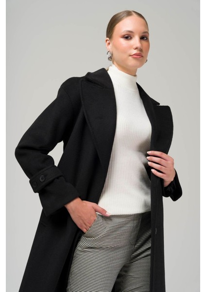 Çıt Çıt Kapamalı Kolu Patlı Düşük Kol Oversize Kaban Siyah 3933 fırsatları