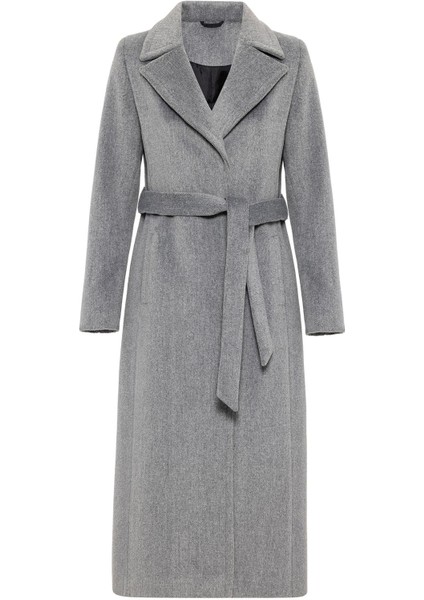 Çıt Çıt Kapamalı Belden Bağlamalı Exclusive Kaban A.gri 3057