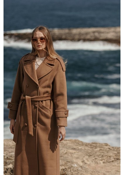 Düşük Kol Apolet Detaylı Kruvaze Oversize Kaban K. Kamel 3062 fiyatları