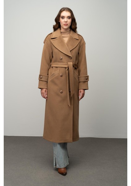 Düşük Kol Apolet Detaylı Kruvaze Oversize Kaban K. Kamel 3062 modelleri