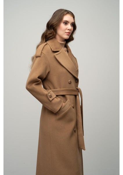 Düşük Kol Apolet Detaylı Kruvaze Oversize Kaban K. Kamel 3062 indirimleri