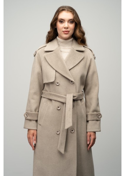 Apolet ve Pelerin Detaylı Reglan Kol Kruvaze Kaban Taş 3045 fiyatları