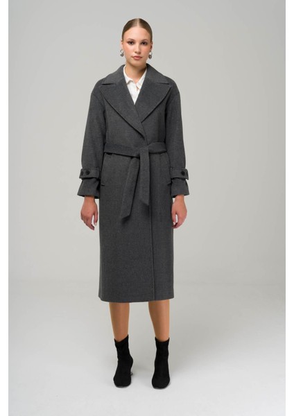 Çıt Çıt Kapamalı Kolu Patlı Düşük Kol Oversize Kaban Koyu Gri 3933 fiyatları