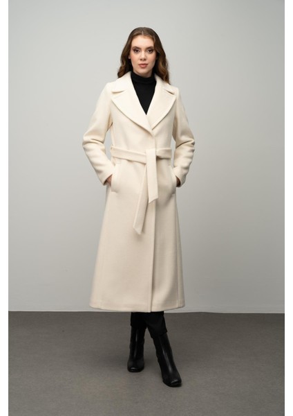 Çıt Çıt Kapamalı Belden Bağlamalı Exclusive Kaban Ekru 3057 indirimleri