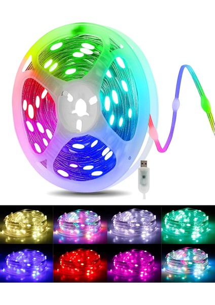 5 Metre Piksel Rgb Yılbaşı Ağacı Süsü 🎄 Dış Mekan LED Işık Dekor