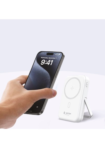 25W Kablosuz Şarj Powerbank | Telefon Standı Özellikli