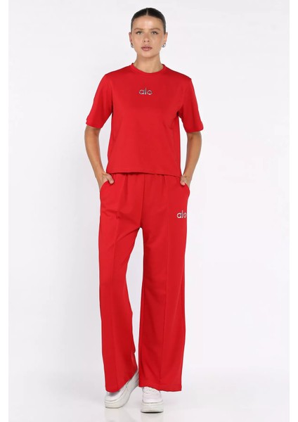 Kadın Çimalı Palazzo Pantolon Tişört Ikili Takım P-00017812