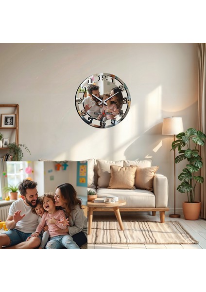 Kişiye Özel Indirim Tek Fotoğraflı Yüksek Kaliteli Baskı Modern Ahşap Duvar Saati