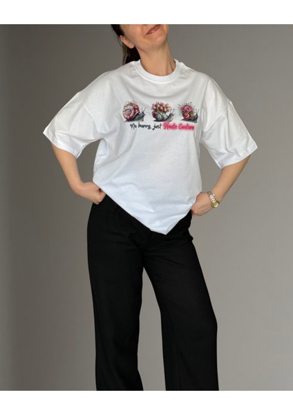 Saly Oversize T-Shirt %100 Pamuk