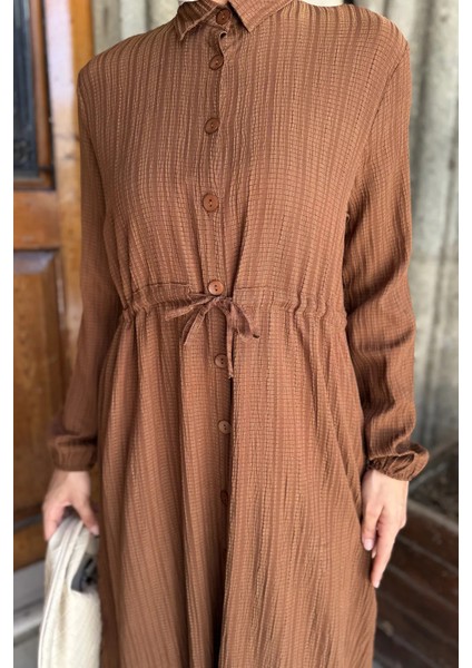 Kendinden Desenli Bel Bağlama Detaylı Tesettür Tunik Pantolon Ikili Takım P-00017823 modelleri