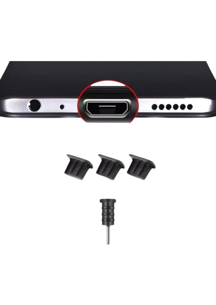 Micro Tıpa Slikon 3 Adet +1 Adet Aux Toz ve Kir Önleyici Soket +10 Adet Tozluk Set modelleri