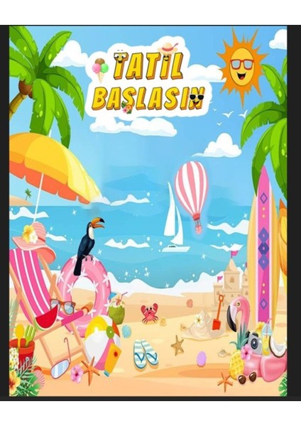 Tatil Başlasın,okul Etkinlikleri,okul Panosu,arka Fon Kumaş Pano 150X200