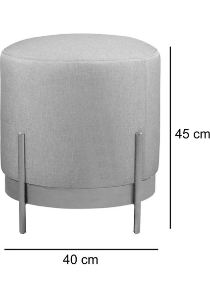 Ella Mio Puf, Metal Halkalı Puf, Makyaj Oturağı ,puf Bench Montajsız Oturak Siyah Metal Ayaklı modelleri