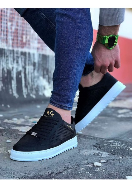 J505 Bağcıklı Ortopedik Taban Erkek Sneaker Günlük Ayakkabı Bt Siyah fiyatları