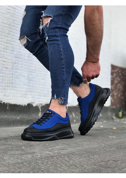 J507 Bağcıklı Ortopedik Taban Erkek Sneaker Günlük Ayakkabı St Mavi/siyah fiyatları
